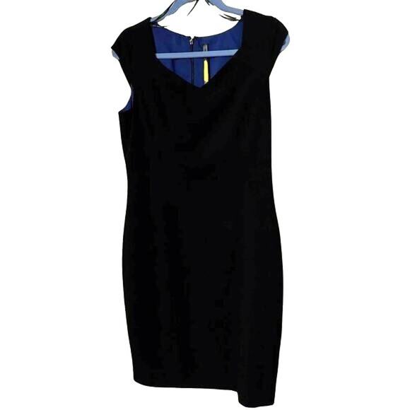 Marc NY Dress Womens Size 6 Black Sleeveless LIned Zip Close Pencil Straight - Picture 1 of 8